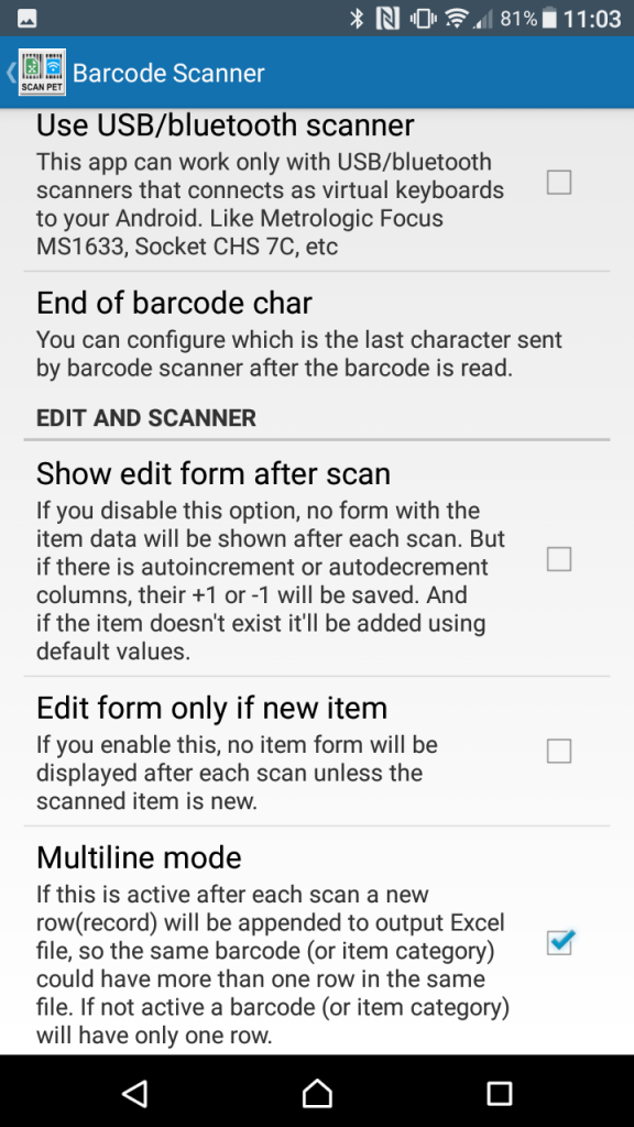 tap forms barcode scanning